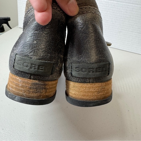 SOREL Leather Major Low Ankle Fossil Brown Boots Size 8 - Picture 6 of 14